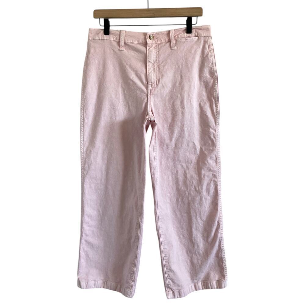 J. Crew Slim Wide Leg Pants Cropped Pink 29 Preppy Casual